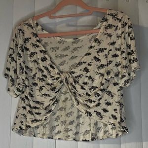 Flower shirt with open back